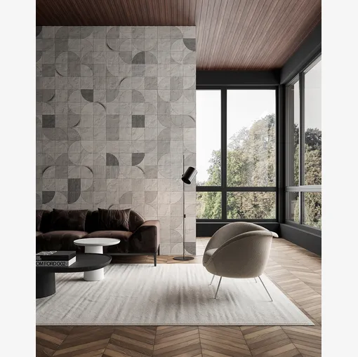 Wallpaper Lunar Mosaic in White Ink