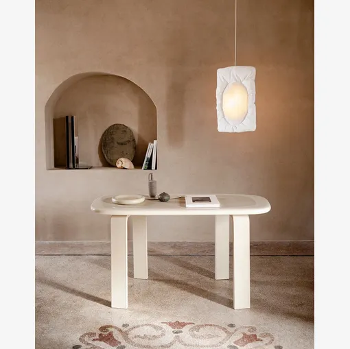 Orbit Desk writing desk in lacquered wood and leather by Tacchini.