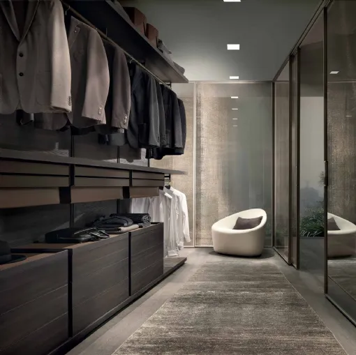 Dress Bold Larice Carbone walk-in closet by Rimadesio