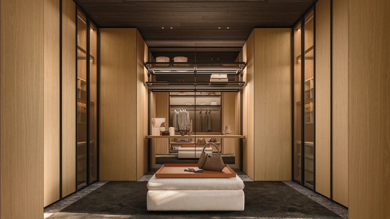 Gliss Master Walk-in Closet in Oak by Molteni & C
