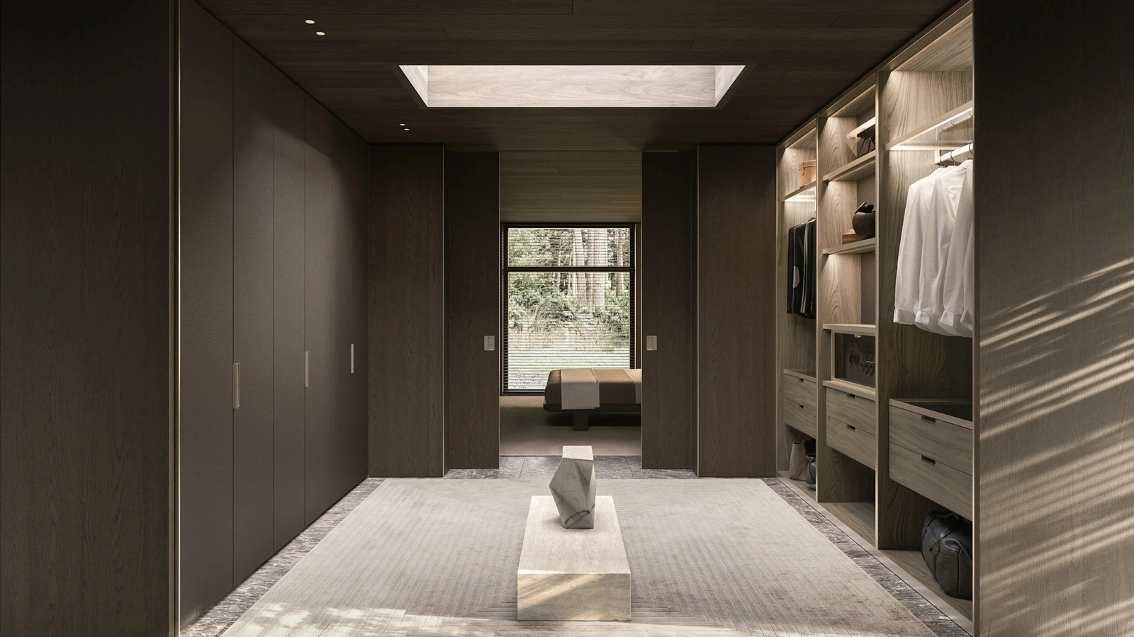 Gliss Master Walk-in Closet in Oak by Molteni & C