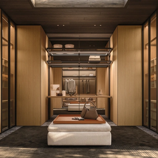 Gliss Master Walk-in Closet in Oak by Molteni & C