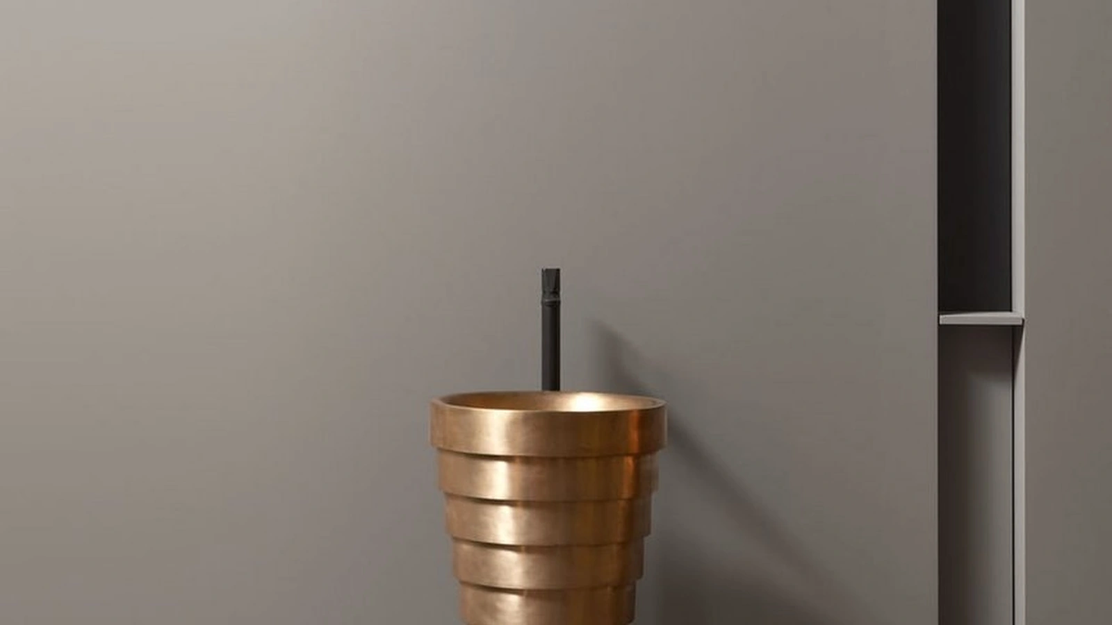 AMDL Circle Cheope freestanding washbasin in satin bronze by Antoniolupi