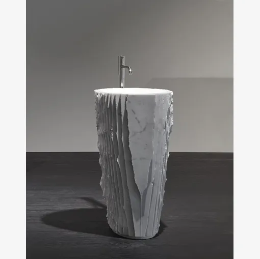 Controversial design marble washbasin by Antoniolupi.