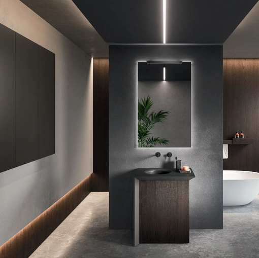 Floor-standing Bathroom Cabinet Modo Project 01 in Dark Oak by Arrital