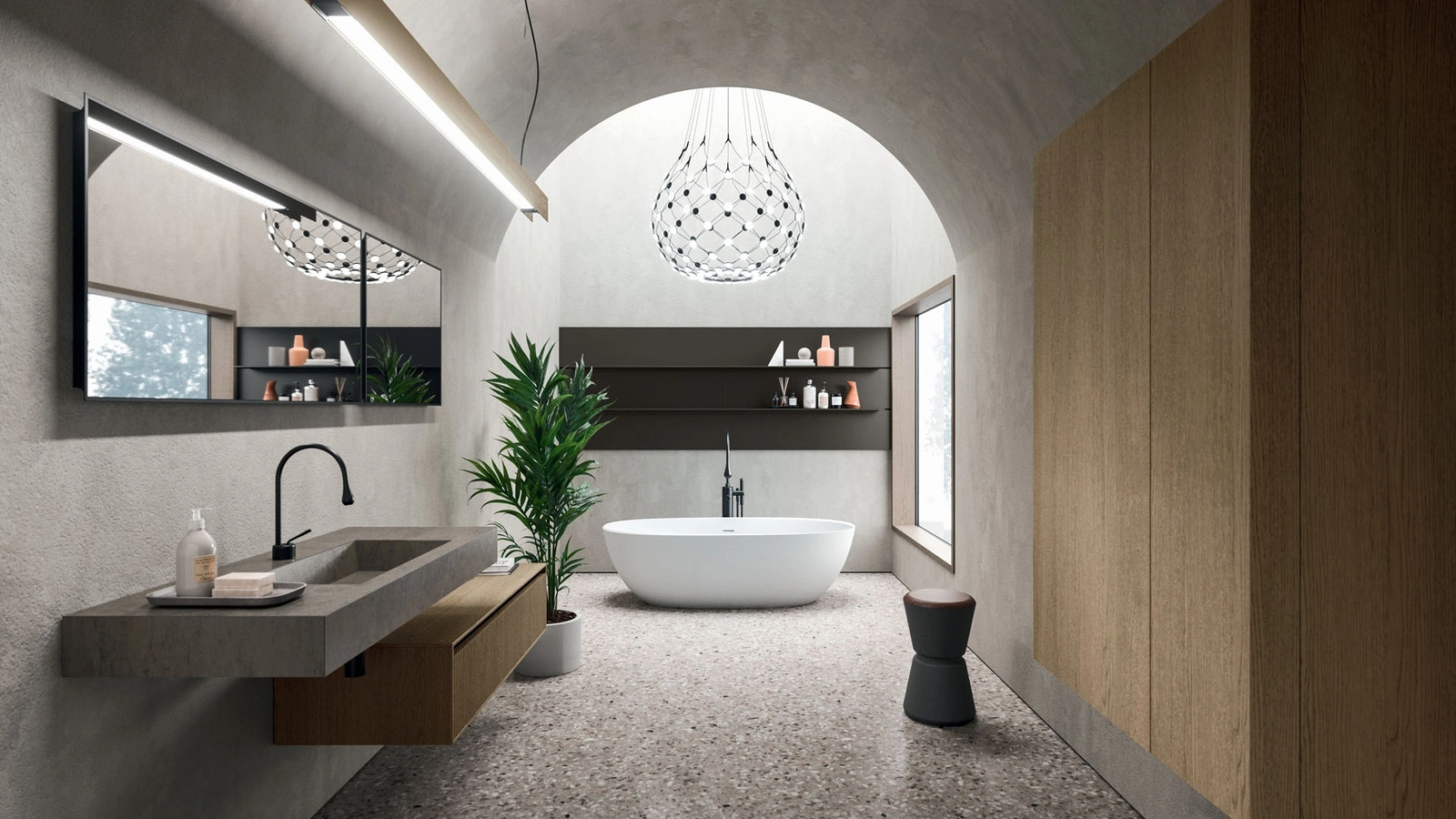 Modo Project 05 Wall-Mounted Bathroom Cabinet in Arrital Oak