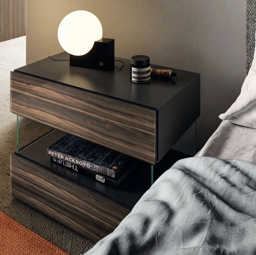 Air 0774 glass bedside table by Lago