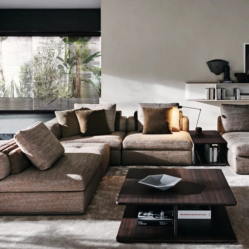 Albert sofa with chaise longue by Molteni & C