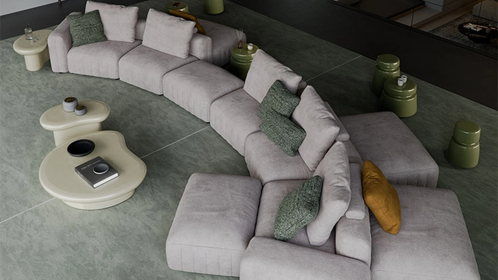 Gibson sofa with chaise lounge by Cattelan Italia