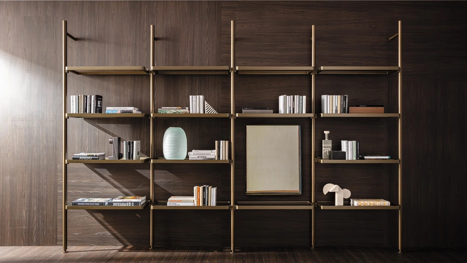 Hector bookcase in aluminum by Molteni & C