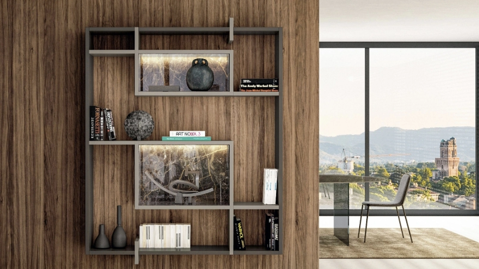 LagoLinea 2611 suspended bookshelf by Lago
