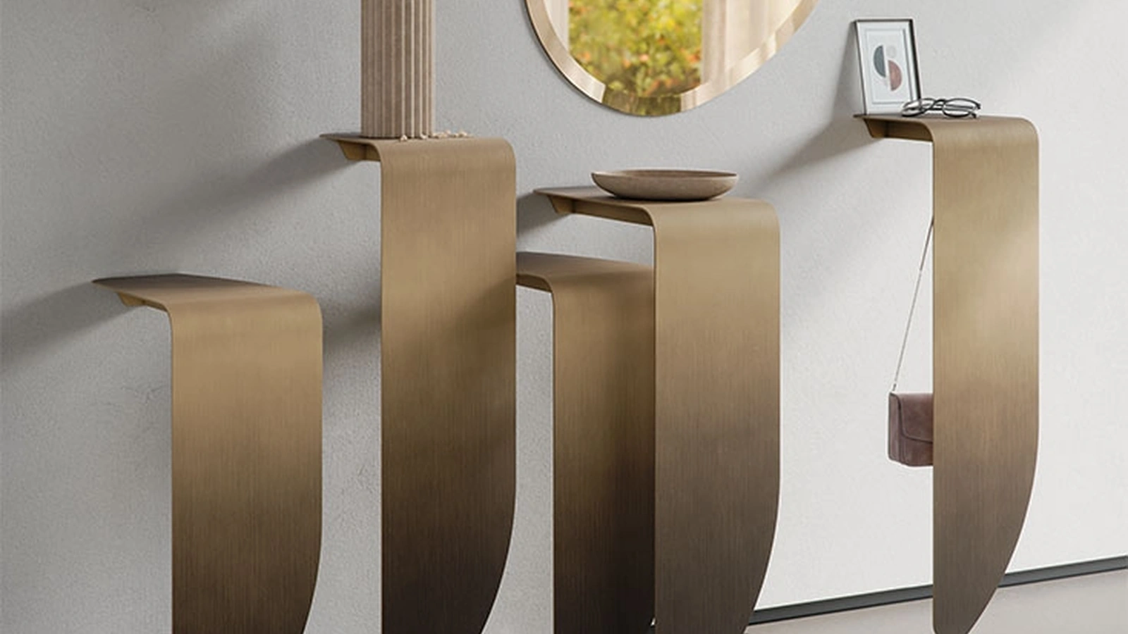 Peninsula metal console by Cattelan Italia