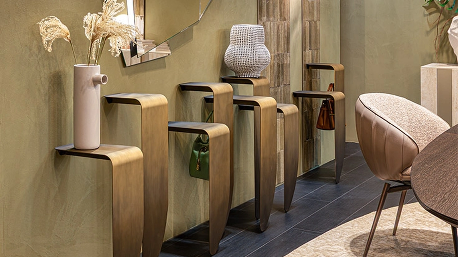 Peninsula metal console by Cattelan Italia