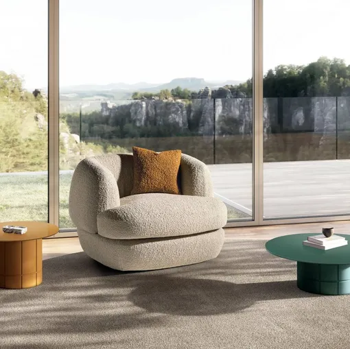 Upholstered fabric armchair Biza by Lago.