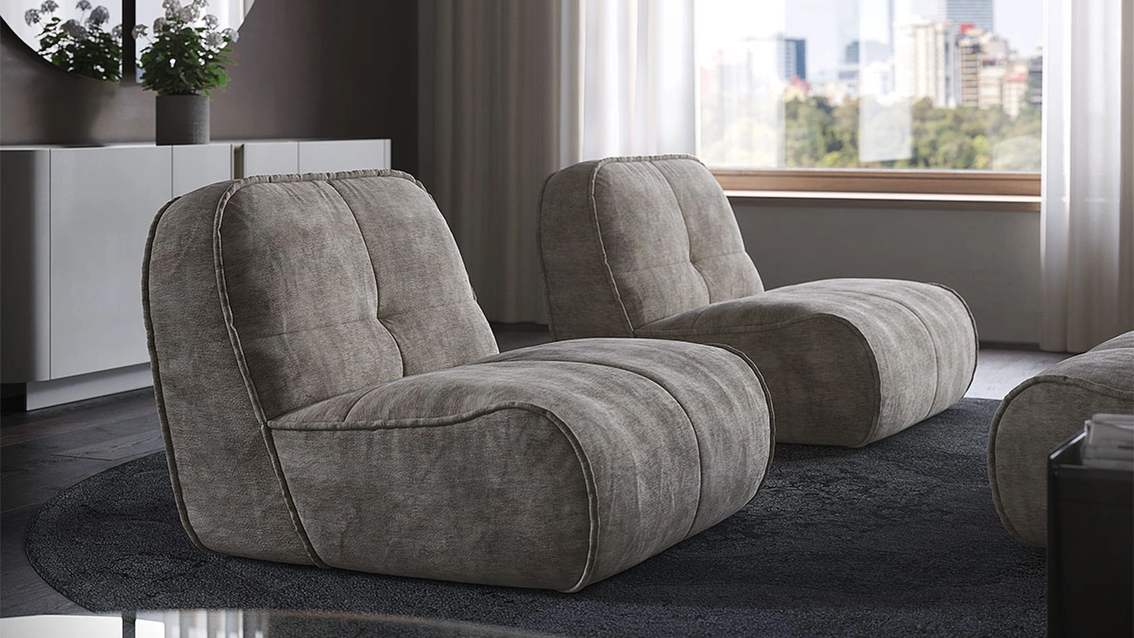 Spencer upholstered armchair by Cattelan Italia