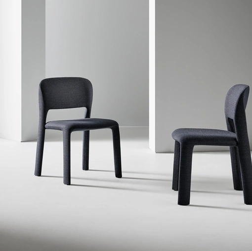 Chair upholstered in Bonaldo's Artemis fabric