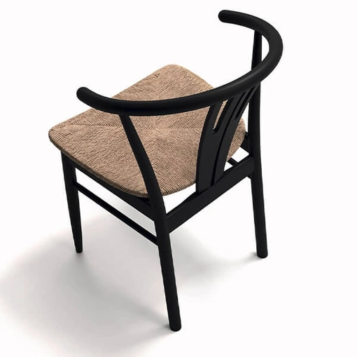 Queeny chair in black lacquered beech by Arrital