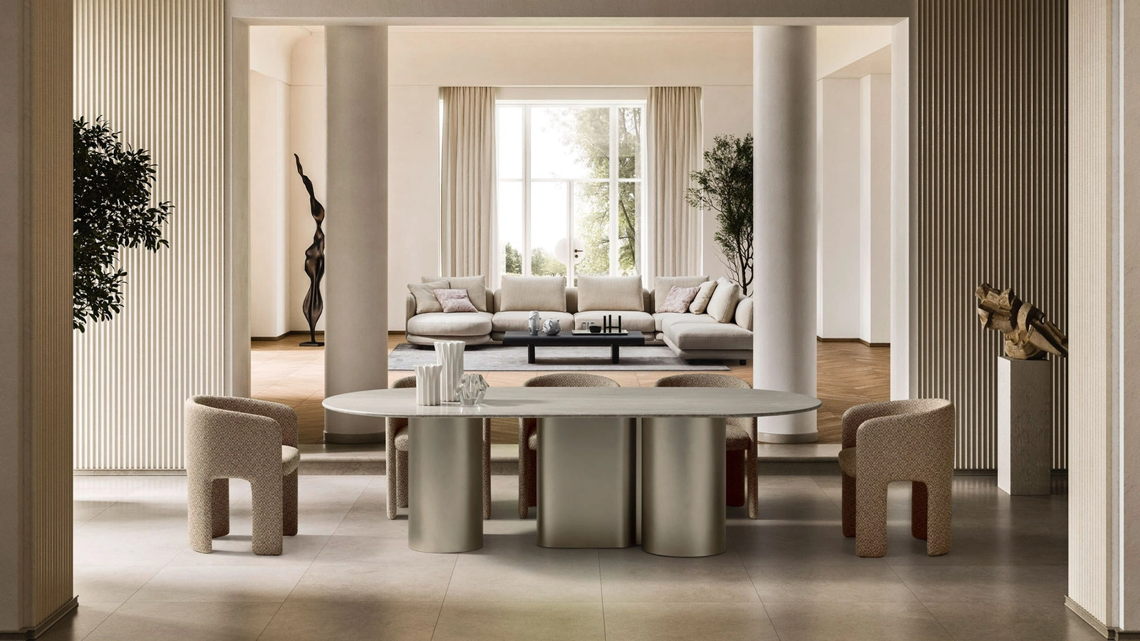 Arcade marble table by Ditre Italia