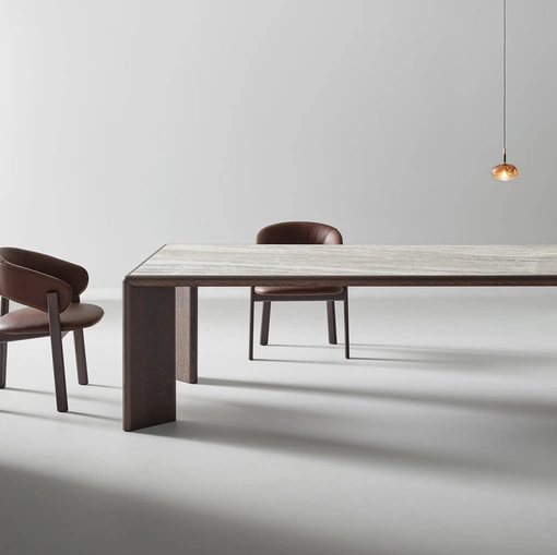 Oshi table in ceramic and wood by Bonaldo