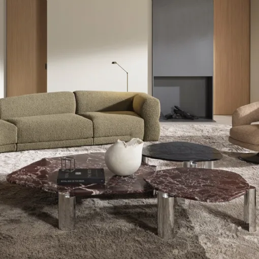 Maylis coffee table in marble and glass by Molteni & C.