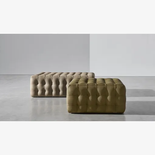 Chocolat pouf padded and quilted by Twils.