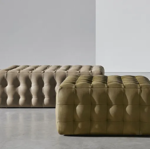 Chocolat pouf padded and quilted by Twils.