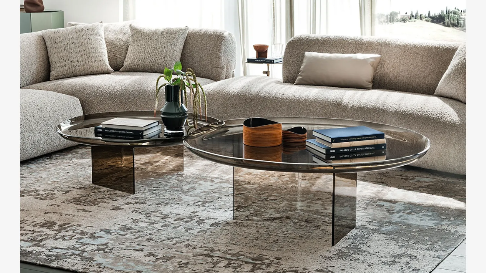 Standard coffee table made of glass by Cattelan Italia