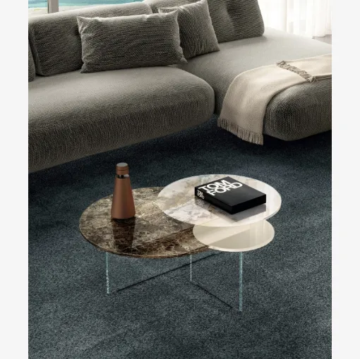 Blendie 1412 glass coffee table by Lago