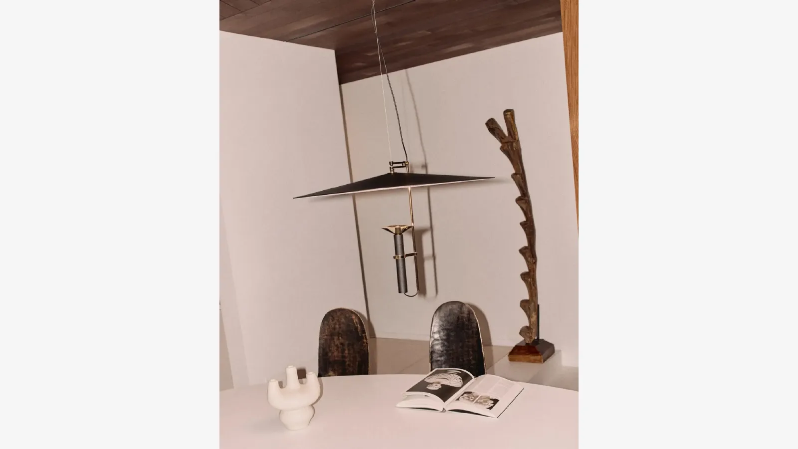 Stilnovo aluminum Luna pendant lamp.