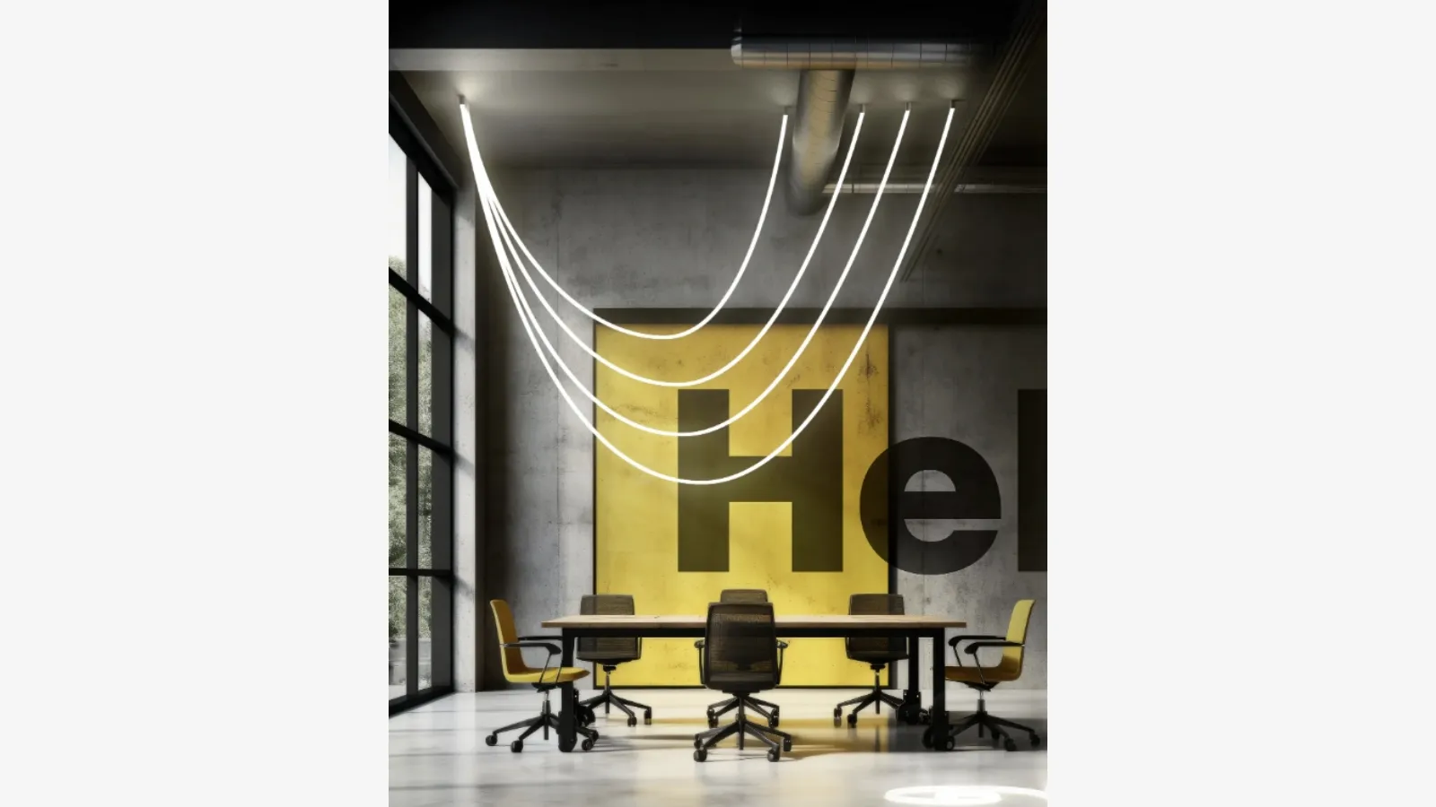 Rubber suspension lamp by Linea Light.