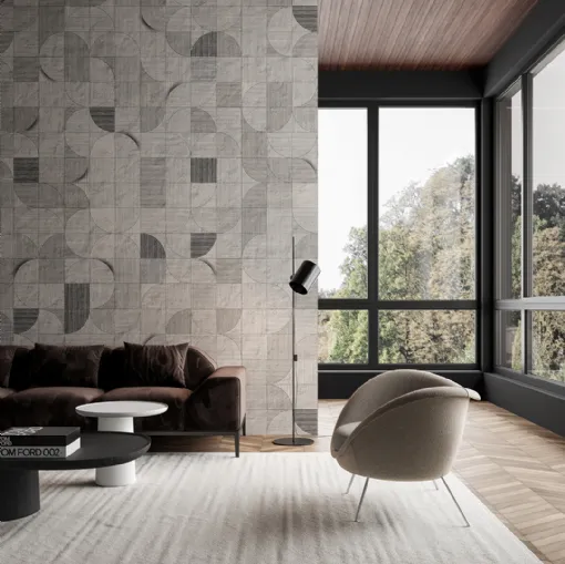 Wallpaper Lunar Mosaic in White Ink