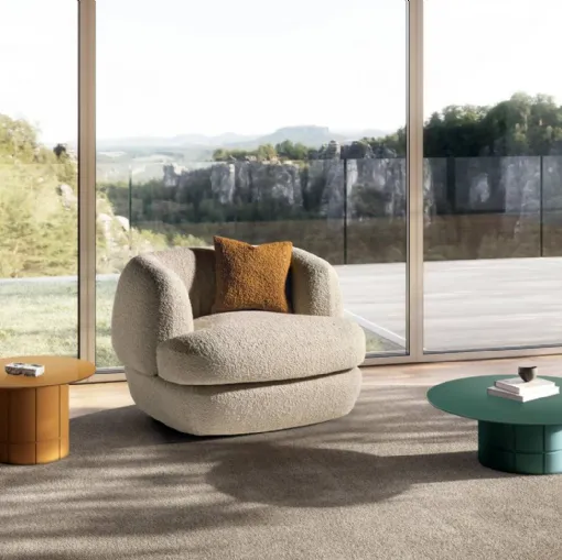 Upholstered fabric armchair Biza by Lago.