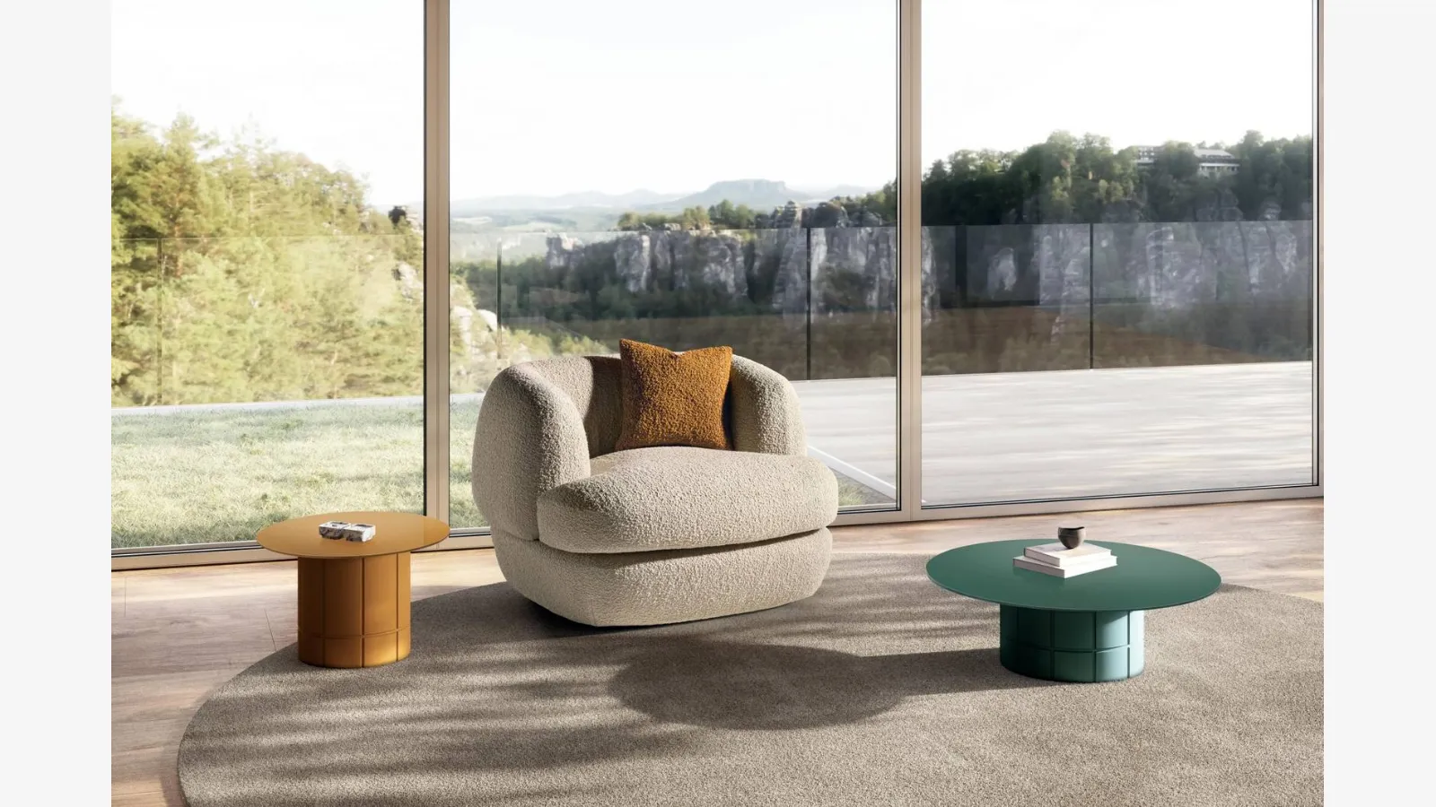 Upholstered fabric armchair Biza by Lago.