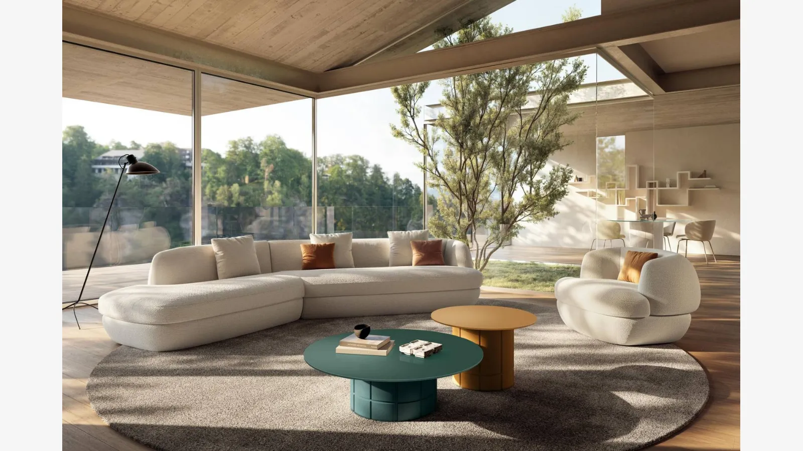 Armchair in upholstered fabric Biza by Lago