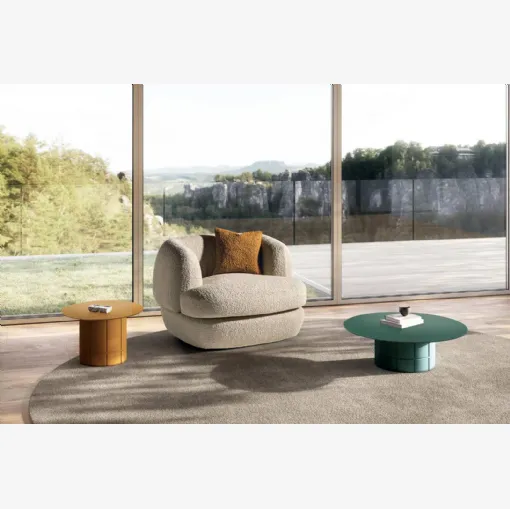 Upholstered fabric armchair Biza by Lago.