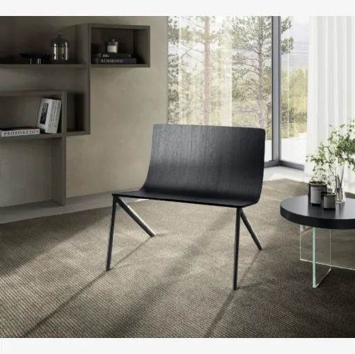 Half-air wooden armchair by Lago