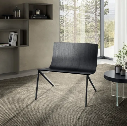 Half-air wooden armchair by Lago