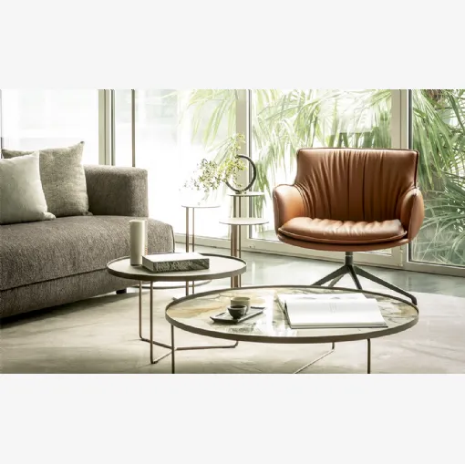 Rhonda Lounge leather armchair by Cattelan Italia