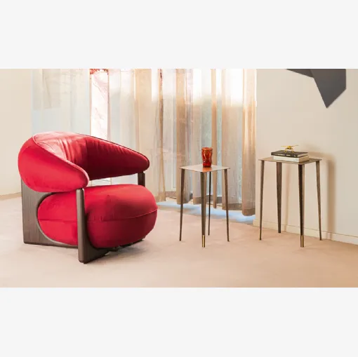 Ruby Lounge leather armchair by Cattelan Italia