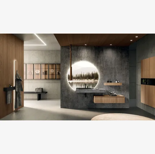 360Gradi 02 Wall-Mounted Bathroom Cabinet in Oak by Arrital