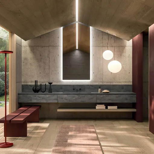 360Gradi 04 Wall-Mounted Bathroom Cabinet in Corian by Arrital