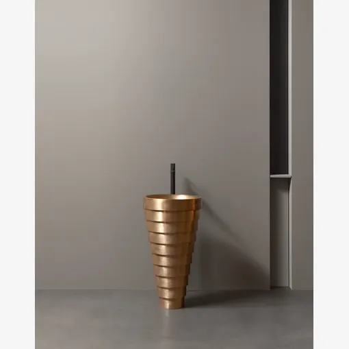 AMDL Circle Cheope freestanding washbasin in satin bronze by Antoniolupi