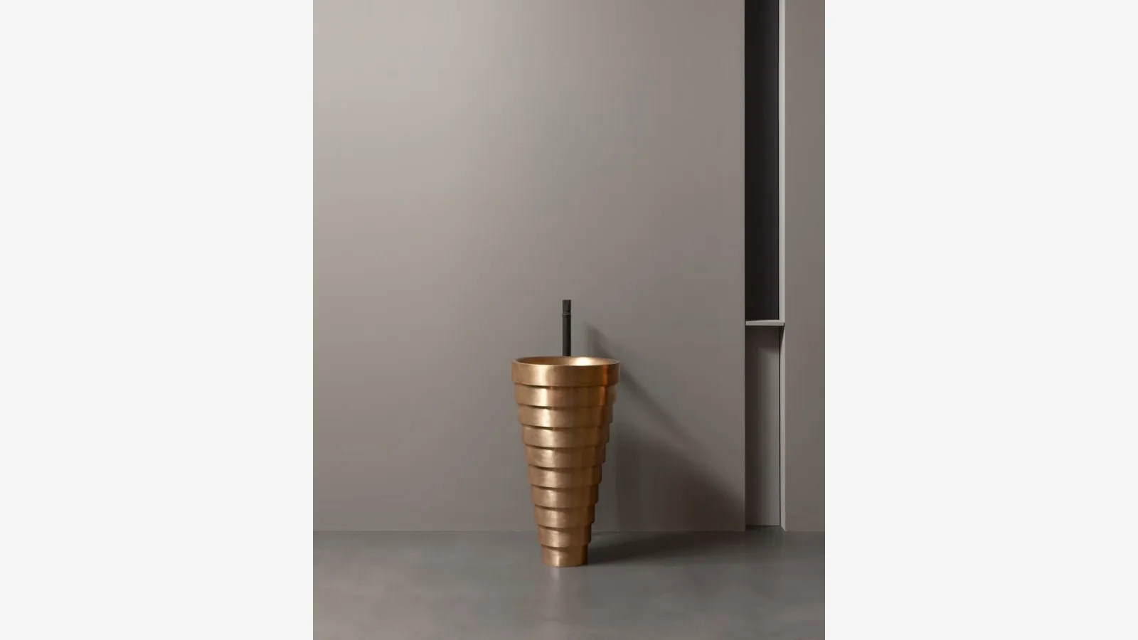 AMDL Circle Cheope freestanding washbasin in satin bronze by Antoniolupi