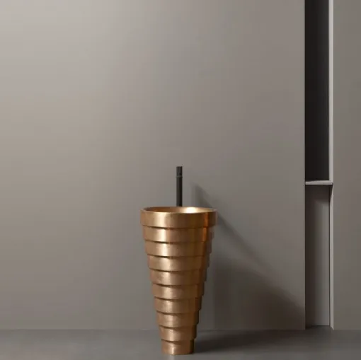 AMDL Circle Cheope freestanding washbasin in satin bronze by Antoniolupi