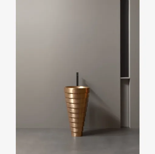 AMDL Circle Cheope freestanding washbasin in satin bronze by Antoniolupi