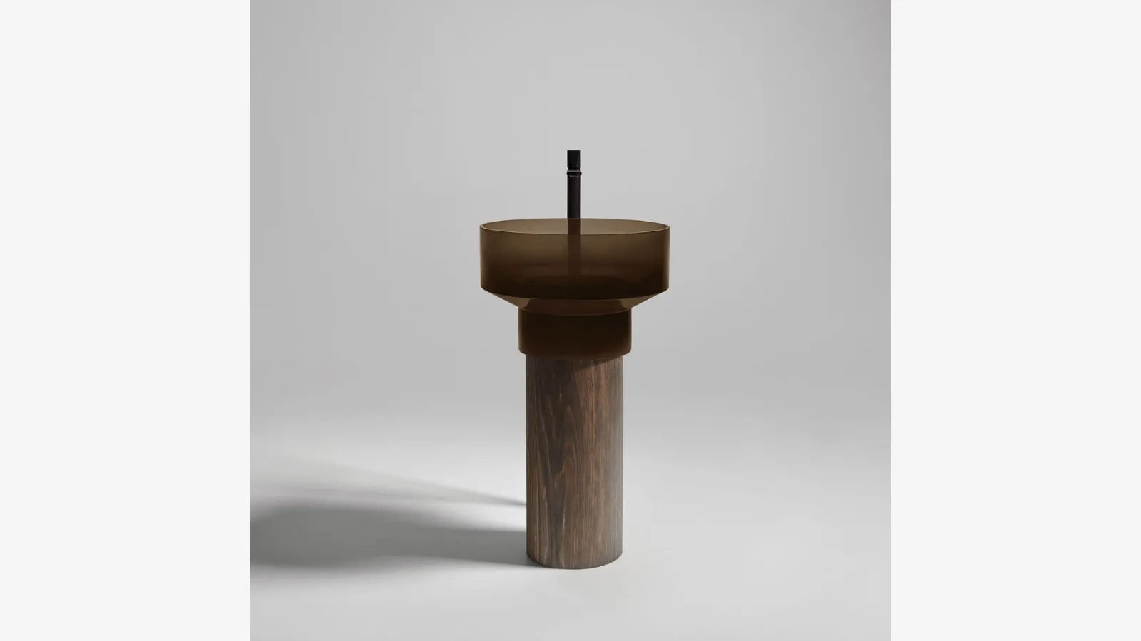 Borghi glass and wood pedestal sink by Antoniolupi.