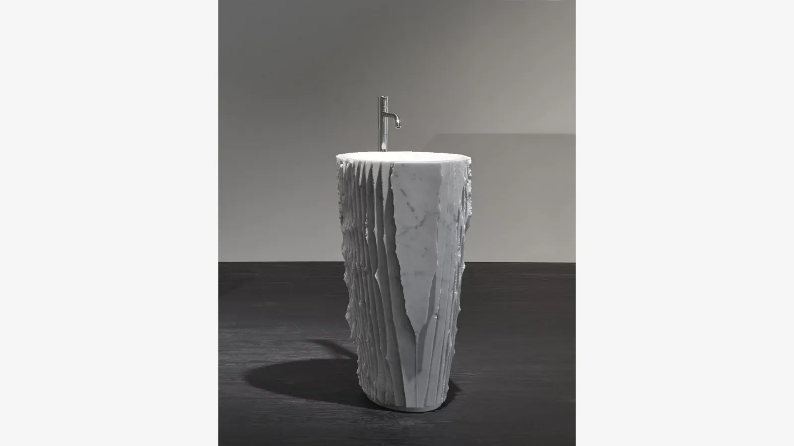 Controversial design marble washbasin by Antoniolupi.