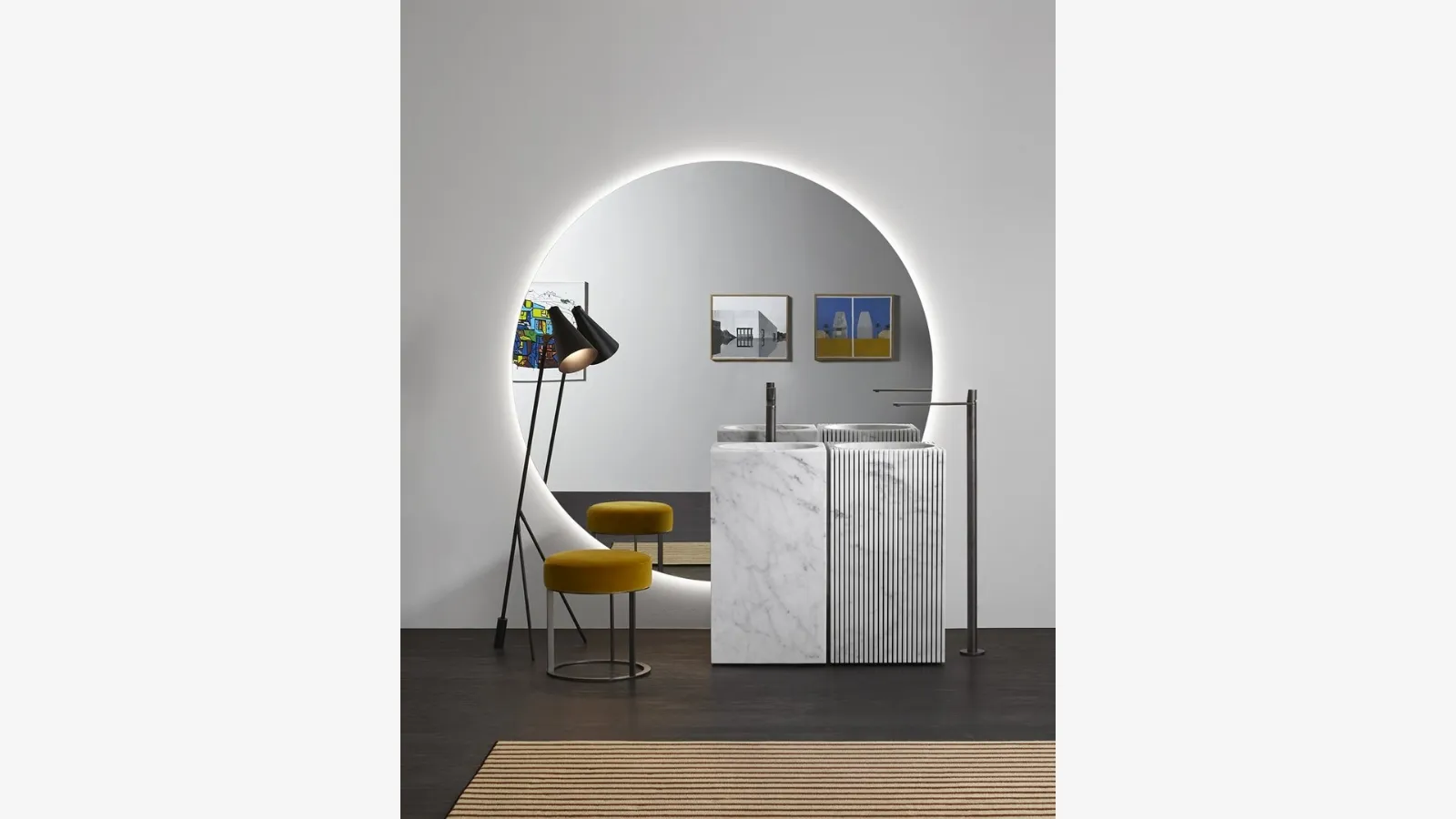 Controverso design marble washbasin by Antoniolupi.