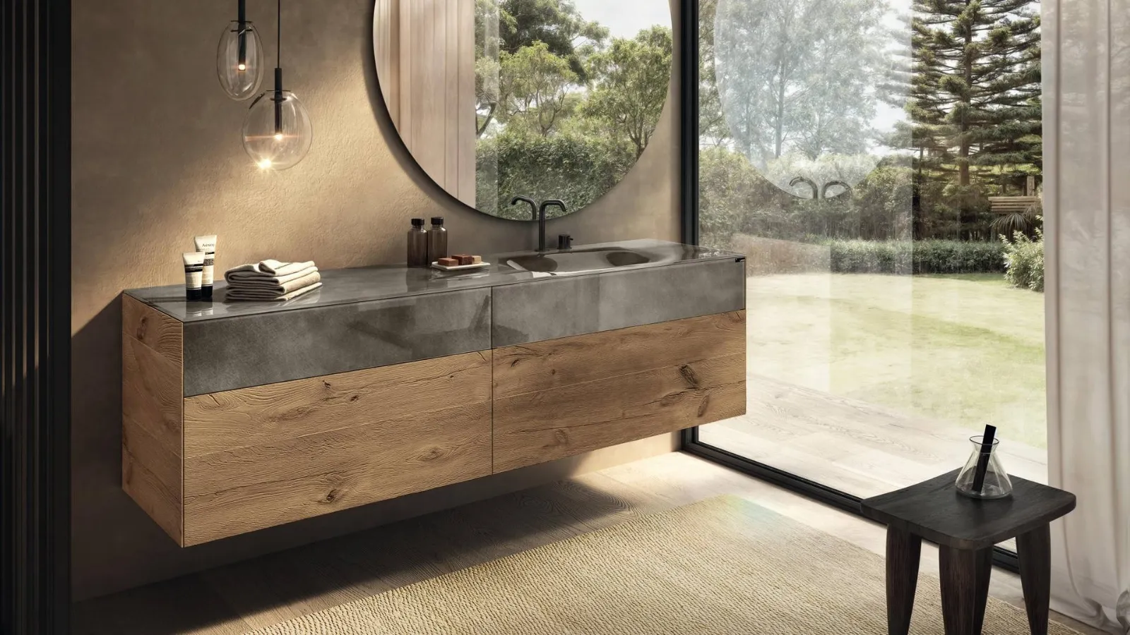 Integrated glass sink 36e8 by Lago