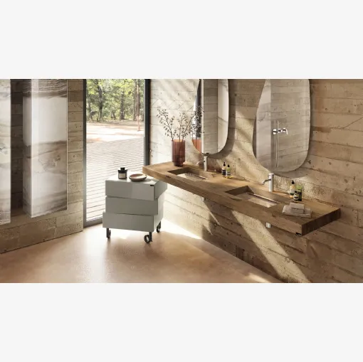 Lago wooden and glass depth washbasin.
